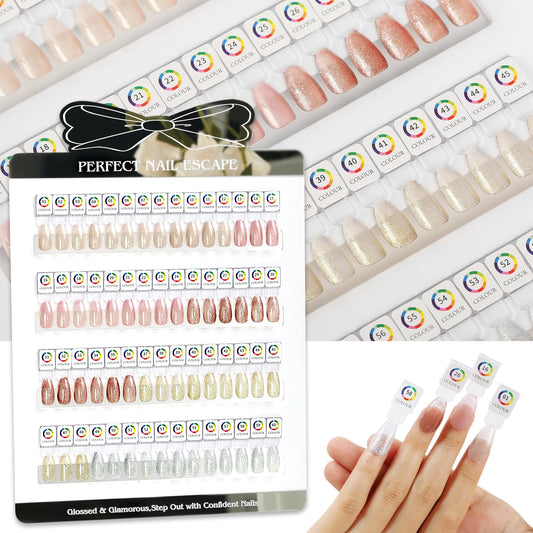 C12rtive Acrylic 60 Nail Color Board,Magnetic Nail Color Display with 72Pcs Magnetic Nail Tips & 1-60 Number Sticker Labels,Perfect for Nails Art Design