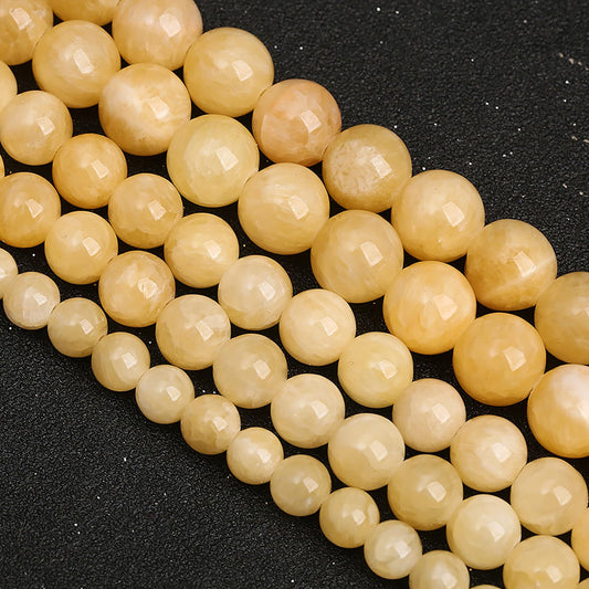 6MM 60PCS Natural Stone Yellow Calcite Beads for Jewelry Making DIY Bracelet