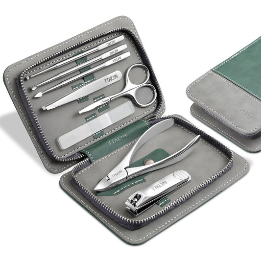 TTKLYN Manicure Kit for Women, Stainless Steel Nail Kit with PU Leather Case, Precision Pedicure Tools for Feet