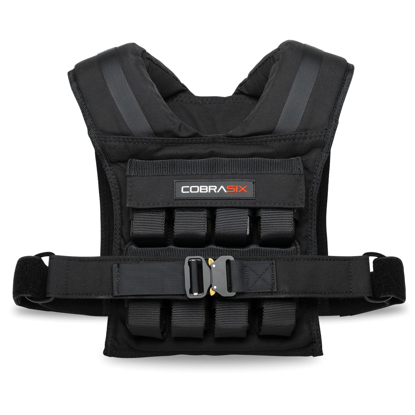 CobraSix 35lb Weighted Vest for Men | Adjustable Strength Training Weight Vest with Removable Iron Weights | Heavy-Duty Weighted Vest for Running, Rucking, Walking, CrossFit & Calisthenics