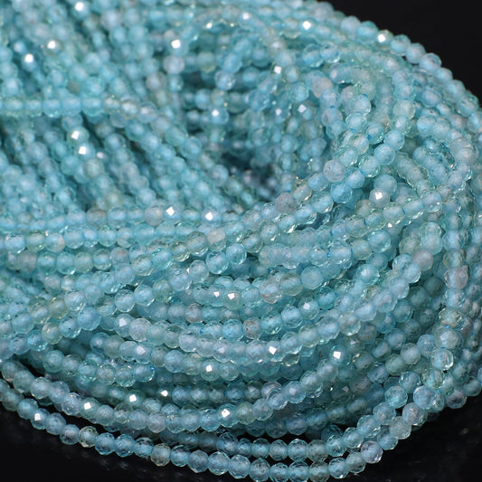 Song Xi 120pcs 3mm Natural Kyanite Gemstone Beads Faceted Round Loose Stone Beads for Jewelry Making (1 Strand)