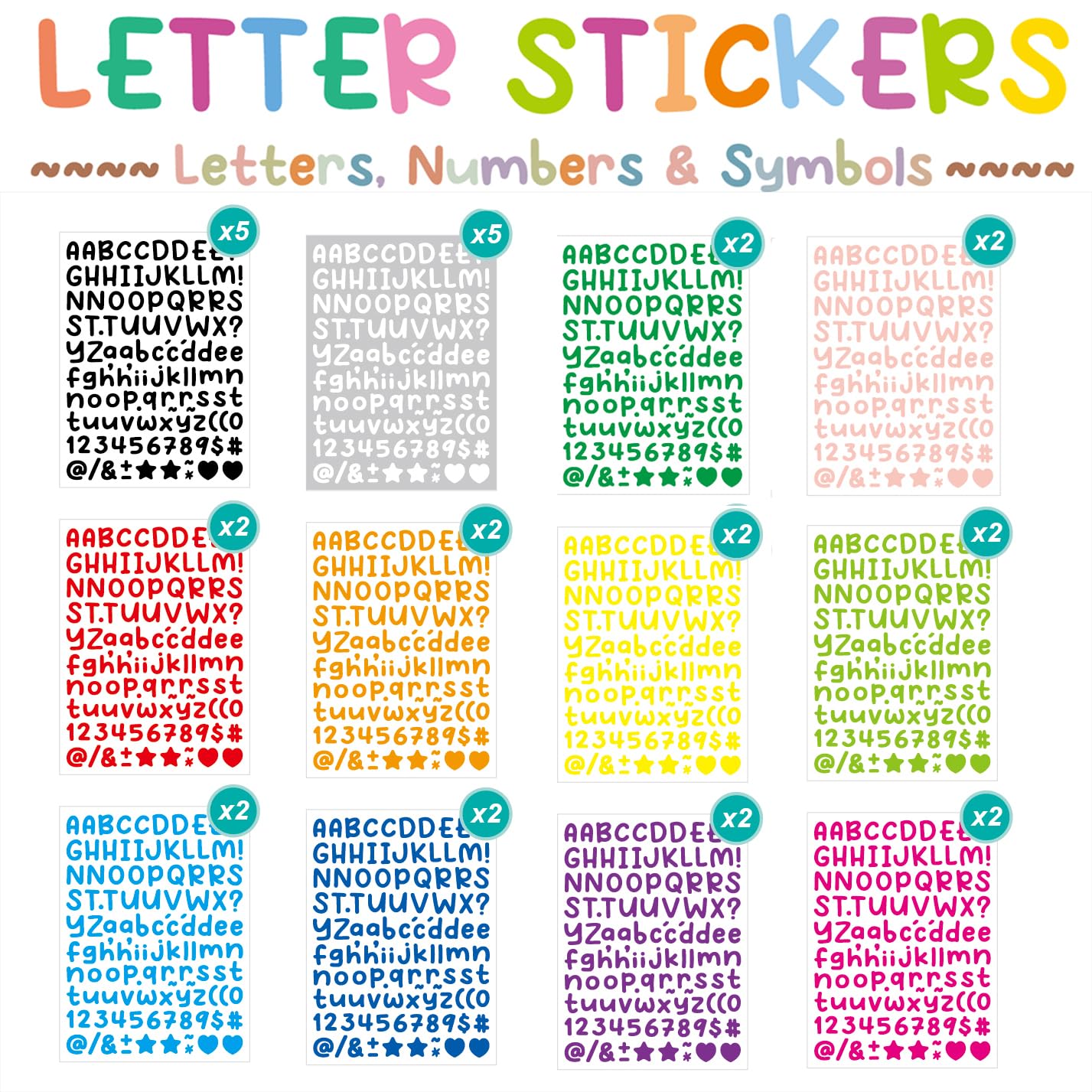 Linasir 30 Sheets Small Letter Sticker, 3360 Alphabet Stickers, 0.5 inch Vinyl Self-Adhesive Black Alphabets ABC Stickers for DIY Crafts, Art Making, Decals, Signs, Notebooks, Classroom Decor