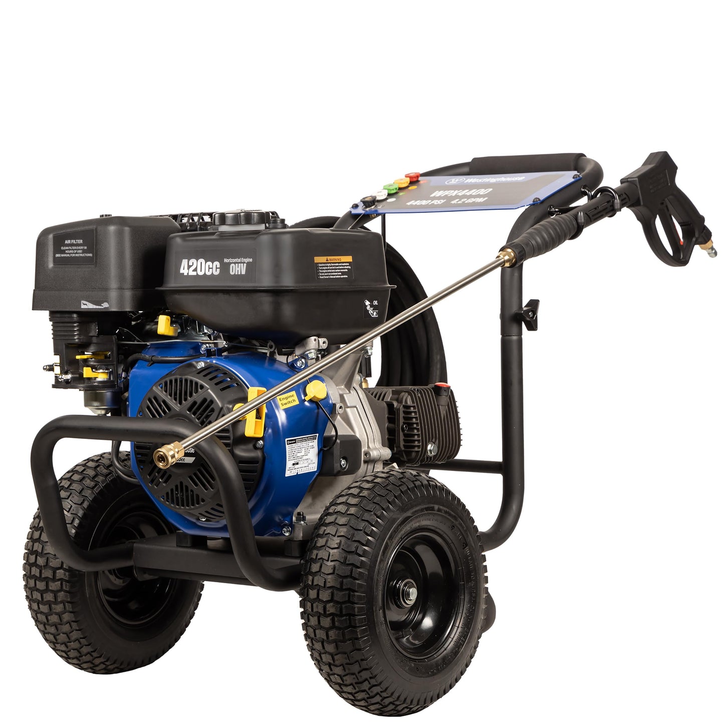 Westinghouse WPX4400 Gas Pressure Washer, 4400 PSI and 4.2 Max GPM, Spray Gun and Wand, 5 Nozzle Set, for Cars/Fences/Driveways/Homes/Patios/Furniture