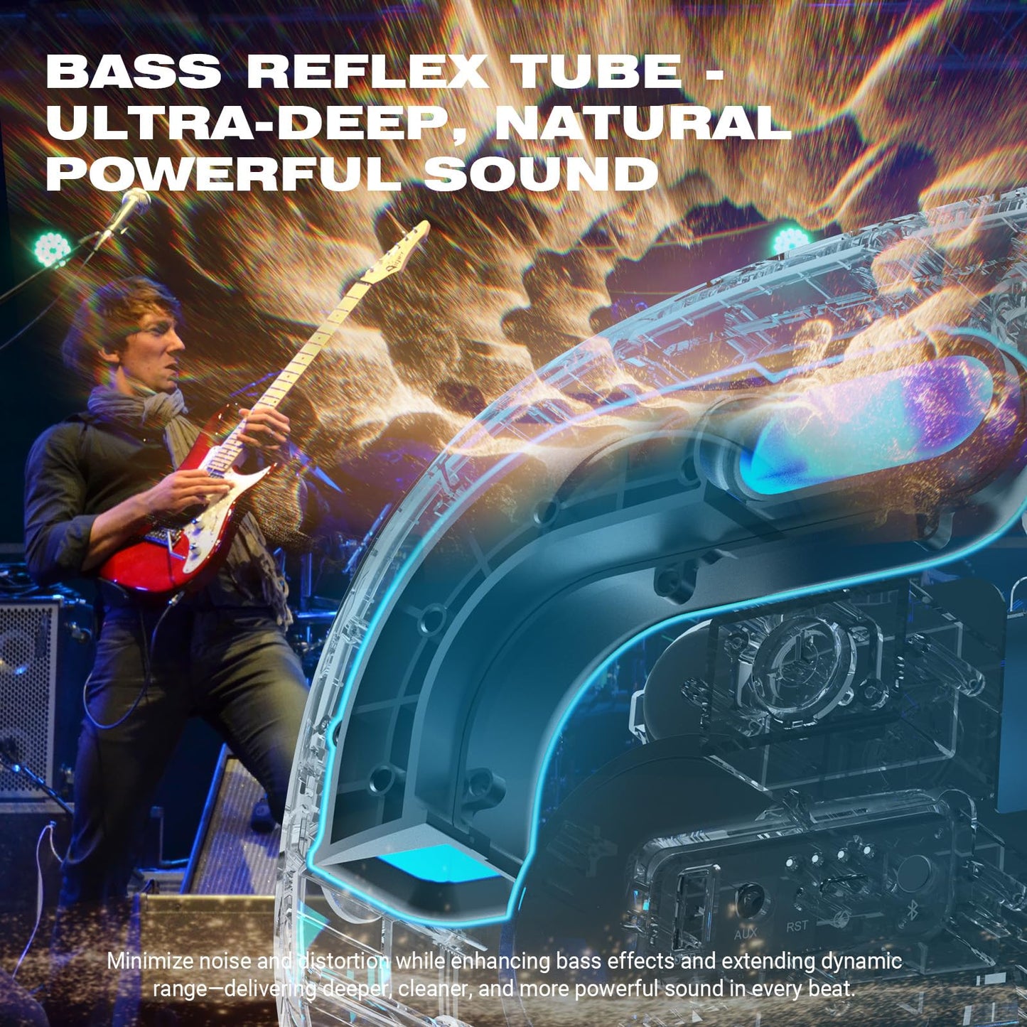 Bluetooth Speaker Loud, W-KING T8II Portable Bluetooth Speakers Wireless, 96W Peak Powerful Outdoor Boombox Subwoofer, Deep Bass/Clear Sound, BT5.4/Fast Charging/PowerBank/USB/AUX, Party Large Speaker