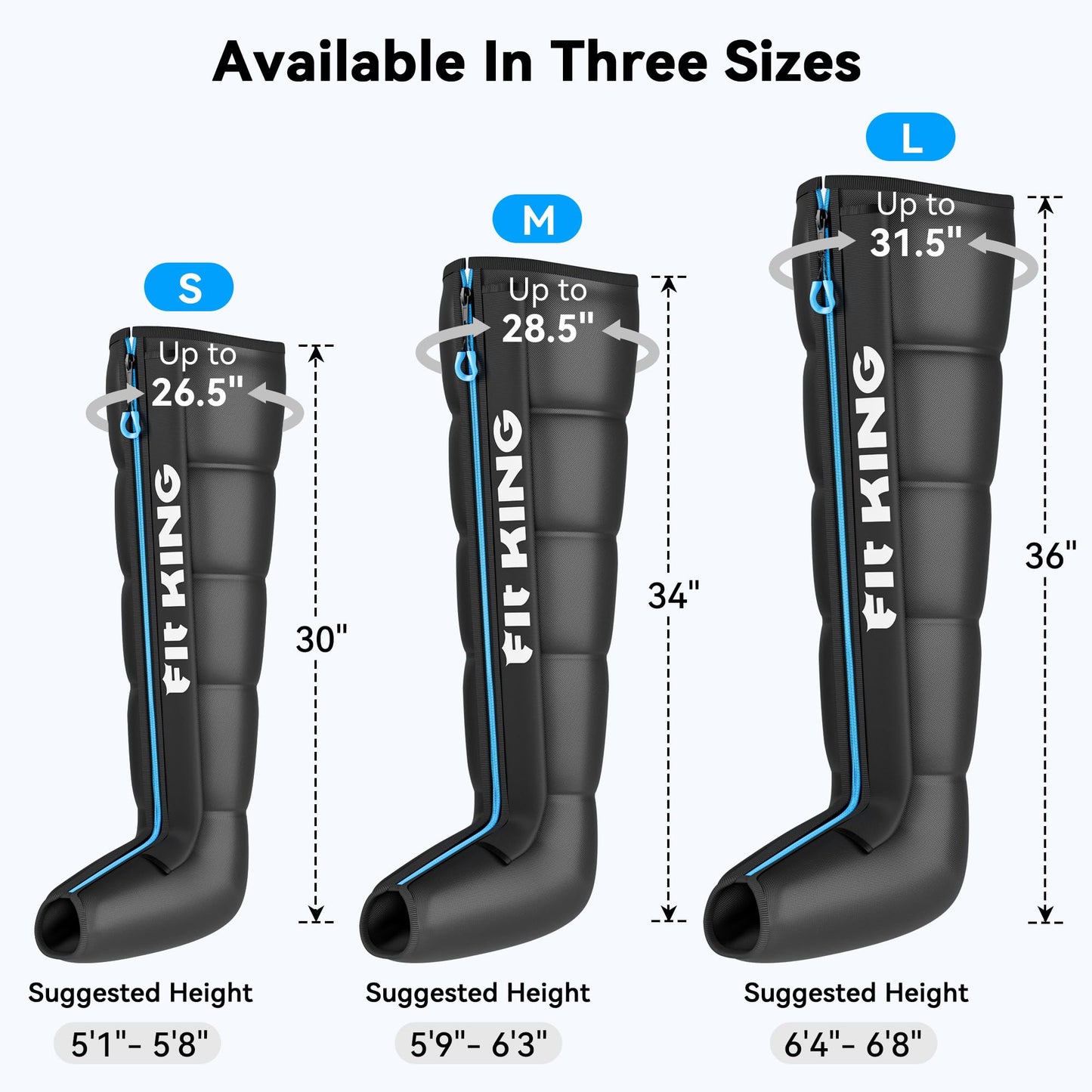 FIT KING Upgraded Cordless Recovery System, Professional Air Compression Massager, Reduces Muscle Pain and Improves Circulation, Warm-up and Fast Recovery for Athletes, Zone Massage Optional (Medium)