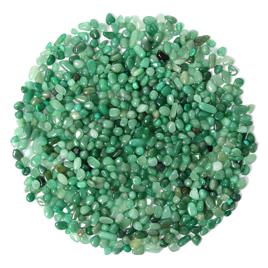 1.1lb Natural Crushed Green Aventurine Quartz Crystal Tumbled Chips-Green Aventurine Healing Crystals Chips Bulk, Crushed Crystal Gemstones for Crafts, Beautiful Package for Gift