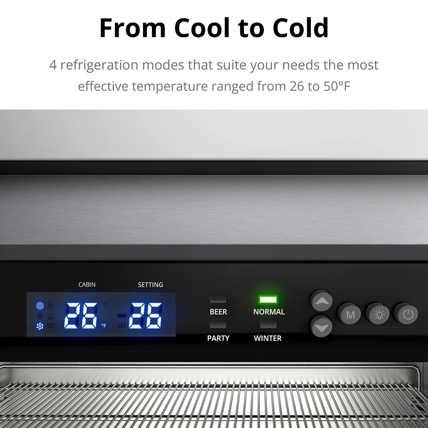 Frostronics 24 Inch Outdoor Beverage Refrigerator, 168 Can Built-in & Freestanding Cooler, 26°F Sub-Zero Beer Fridge, IPX4 Waterproof SUS304, NSF7 Commercial Grade for Patio & Outdoor Kitchen