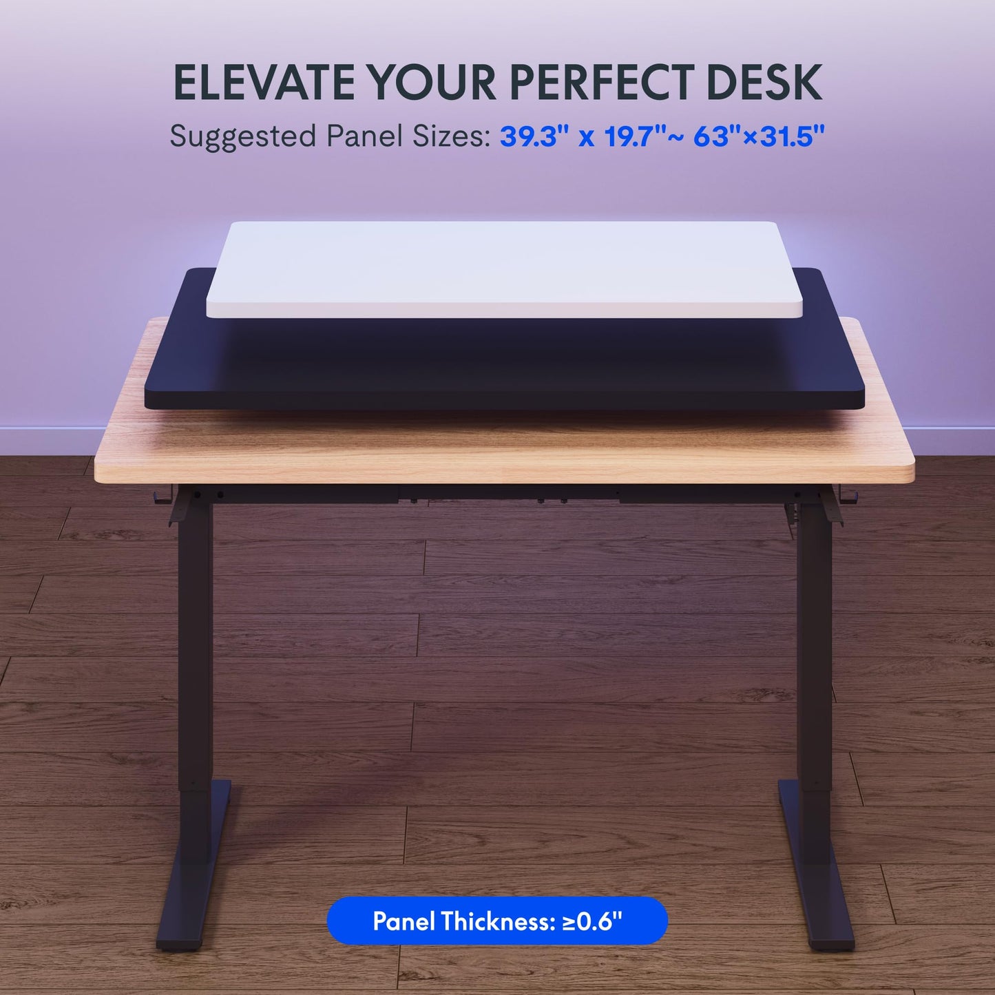 FLEXISPOT EN1 Height Adjustable Standing Desk Frame with Memory Controller, Electric Sit Stand Desk Base for Home and Office (Black Frame Only)