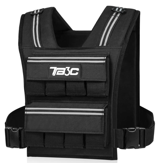 Adjustable Weighted Vest Men，40lb Weights Vest with Reflective Stripe, Weight Vest Workout Vest for Strength Training Running Walking Workout Vest for Men and Women