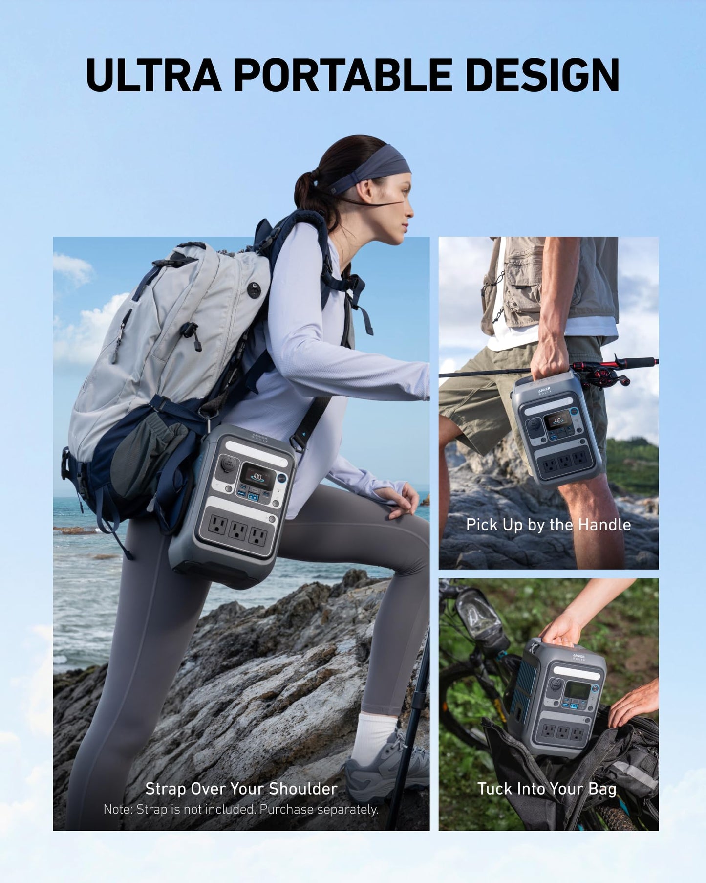 Anker SOLIX C300 Portable Power Station with Car Charging Cable, Outdoor 288Wh LiFePO4 Battery, 300W (600W Surge) Solar Generator, 140W Two-Way Fast Charging, for Camping, Traveling, and Emergencies.