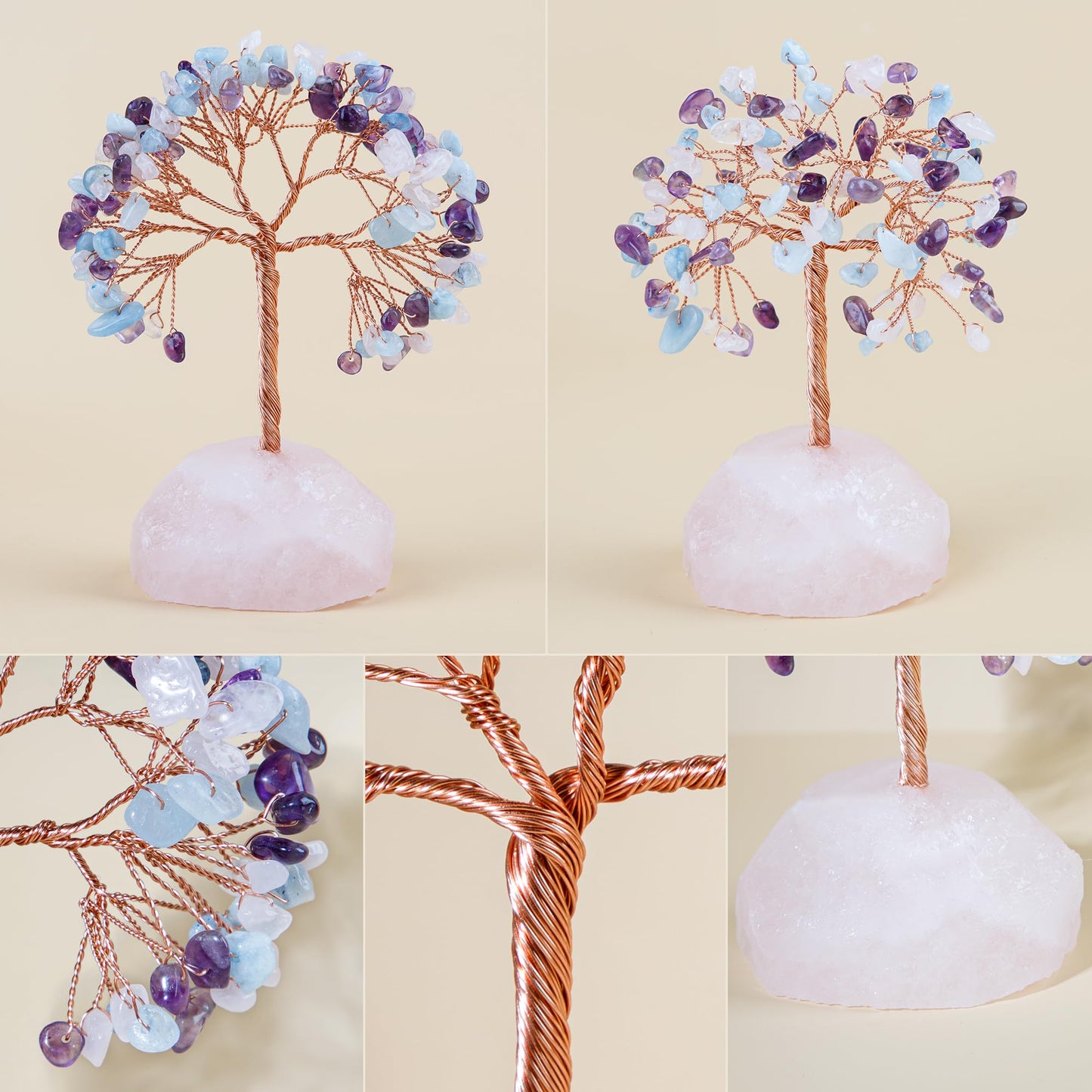 ZenBless 7 Chakra Healing Crystals Stones Tree of Life, Feng Shui Money Tree,Little Fake Bonsai Zen Spiritual Home Living Room Cubicle Office Desk Decor and Accessories for Women