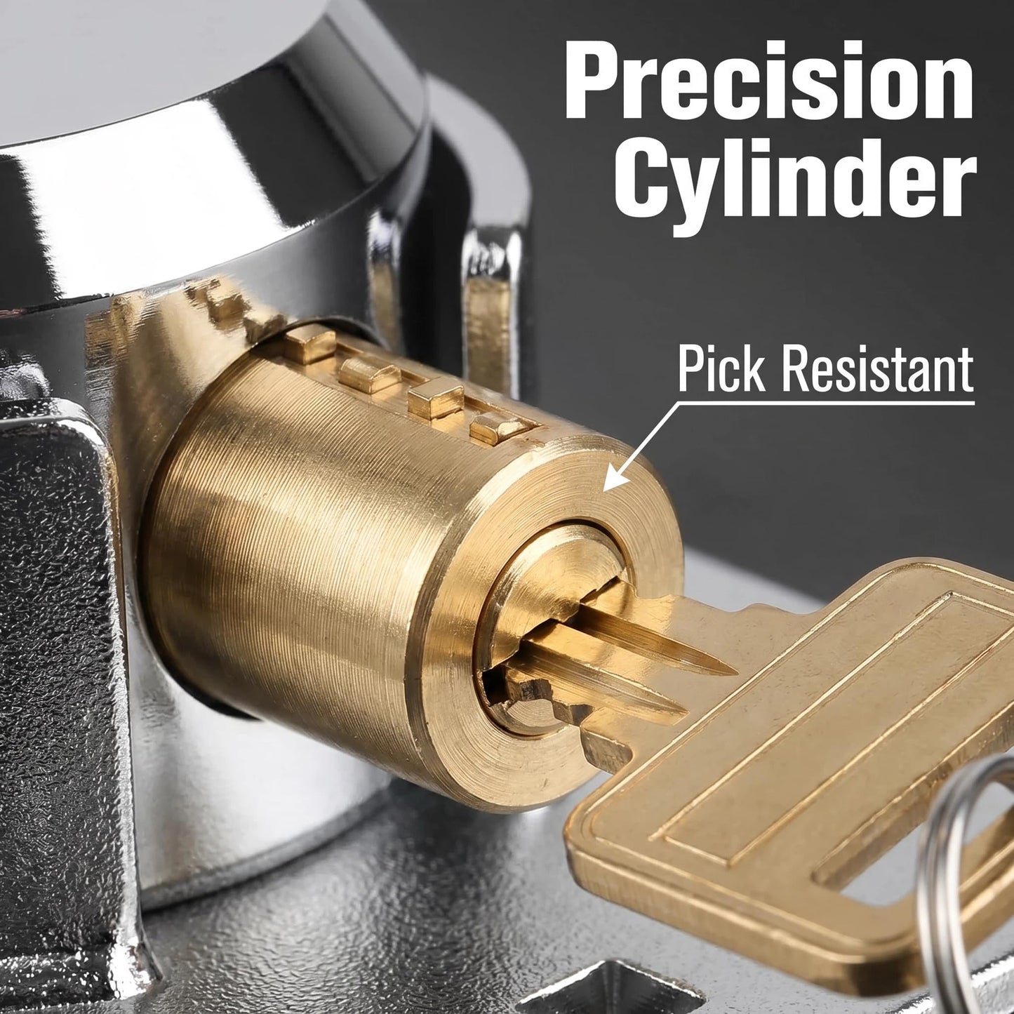 Roll-Up Garage Door Lock with Hidden Shackle, Heavy Duty Solid Steel Hasp & Padlock Set, High Security 6-Pin Cylinder, Anti-Cut & Tamper Resistant, Includes 2 Keys & Mounting Hardware