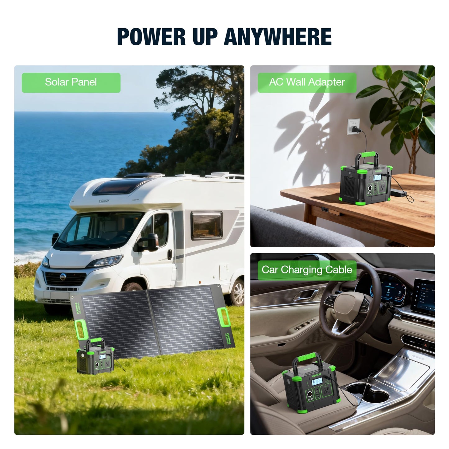 330W Portable Power Station, 288.6Wh Solar Generator with 60W USB-C PD Output, 120V Pure Sine Wave AC Outlet, 5W Wireless Charging, Multi-Port Power Supply for Camping, Home Blackout, RV Travel