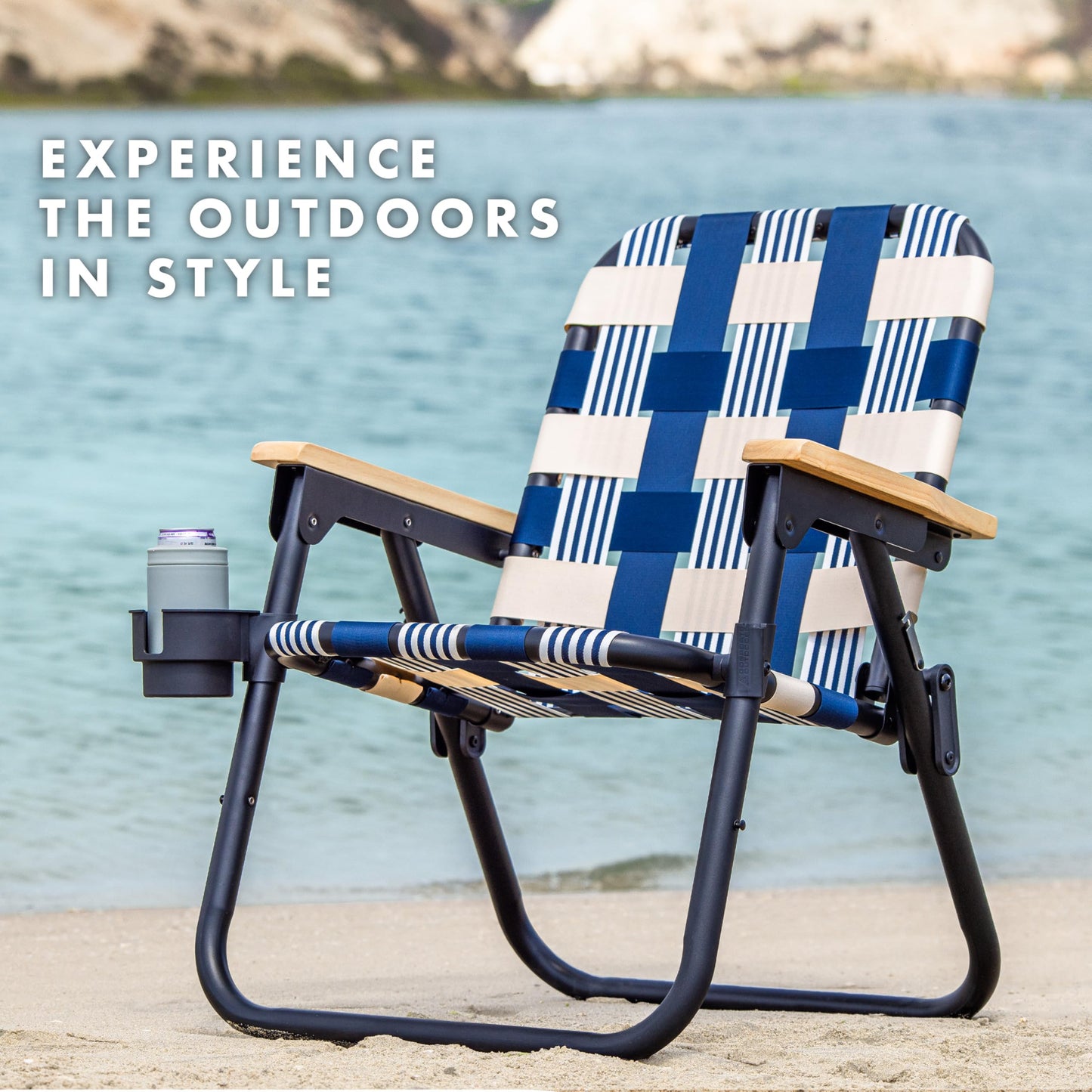 GoSports Outdoors WOVN Beach Backpack Chair - Premium Folding Camping Chair - 9 Styles Available - LIDO