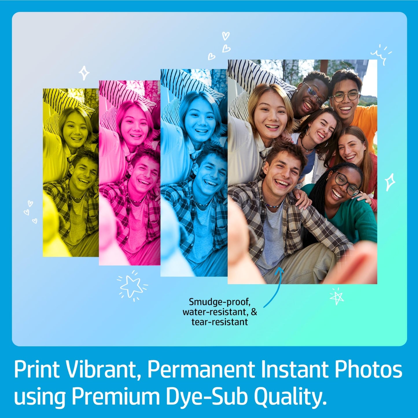 HP Sprocket Studio Plus 4x6 Wireless Instant Photo Printer, 118 Sheets + 3 Cartridges, Wi-Fi, Premium Dye Sublimation, Compact Home Use, Prints Vibrant Color Pictures, Editing App for Fun Photos