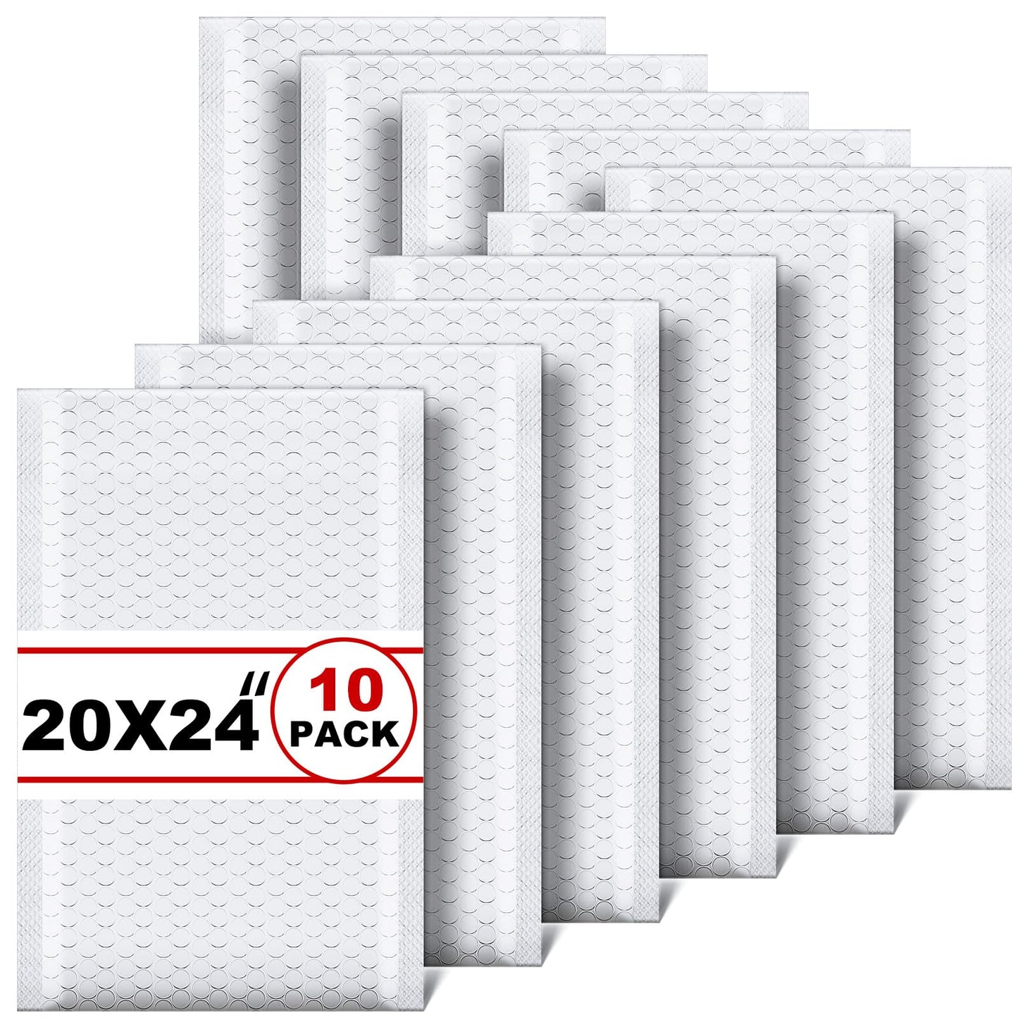Thenshop 10 Pack 20 x 24 Inch Extra Large Bubble Mailers, Poly Padded Envelopes, Waterproof, Tear-resistant, Adhesive Closure Mailing Bags for Shipping, Office, Home, E-commerce, White