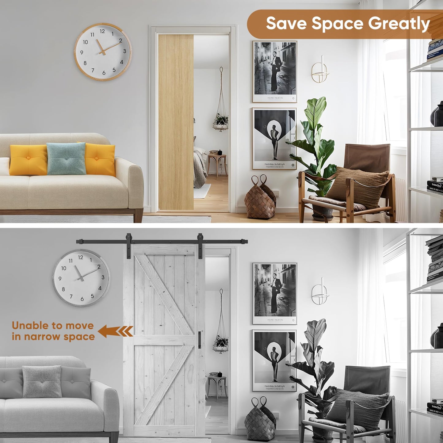 JUBEST 36"x 80" Pocket Door Frame Kit with 220LBS Soft Close Mechanism and Galvanized Steel Studs, Pocket Door Kit for 2x4 Stud Wall, Suitable for Doors Wide 24"-36", Easy to Install