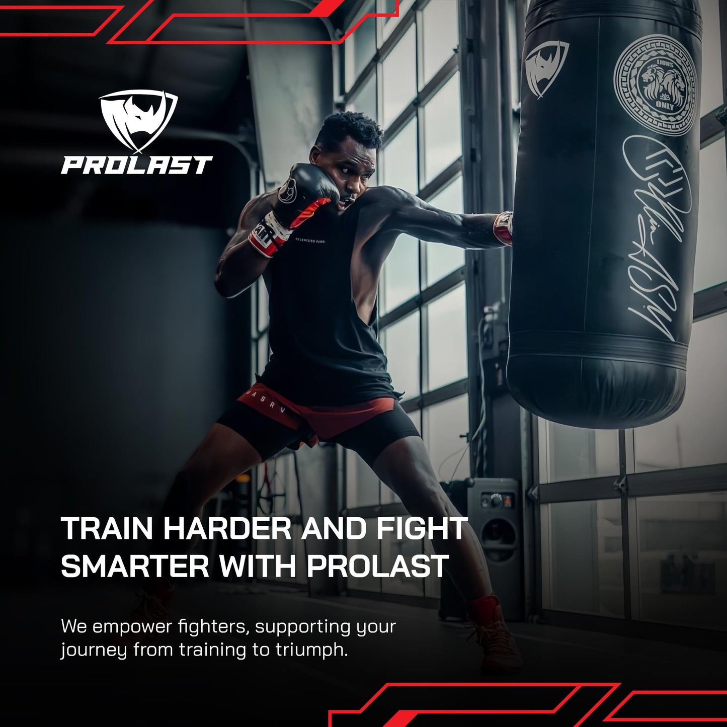PROLAST 4Ft XL 135Lb Heavy Punching Kicking Bag for Adults, Boxing, MMA, Martial Arts, Muay Thai, Strength Training Equipment, Unfilled, Special Edition Rhino Logo, Special Edition, Yellow and Black