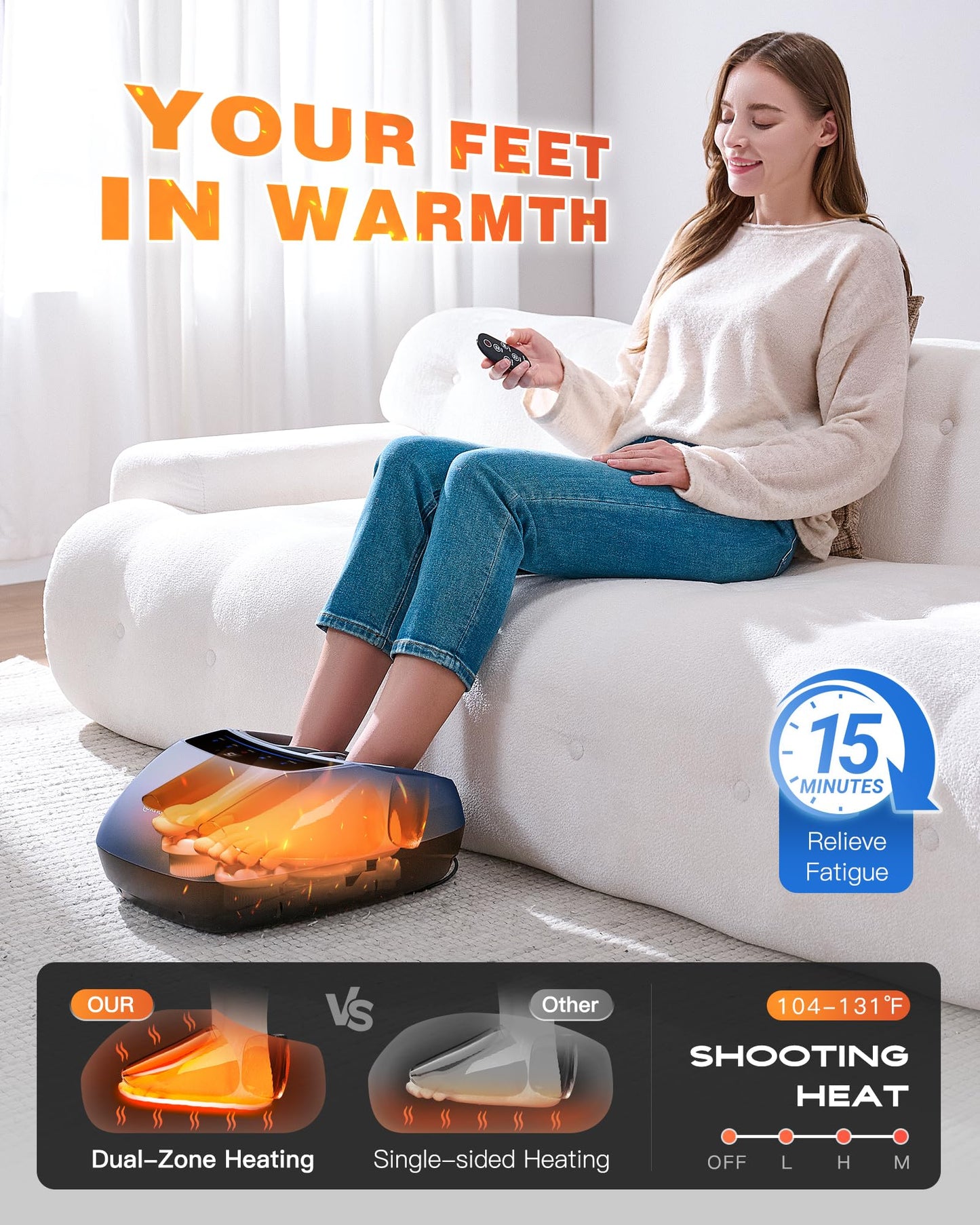 KINGJOY Foot Massager with Heat - Professional Shiatsu Deep Kneading for Neuropathy & Plantar Fasciitis Relief | 2026 Upgraded Model