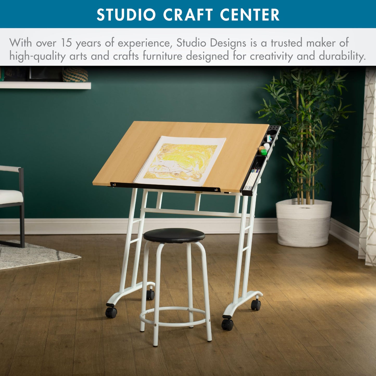 Studio Designs 13240 Craft Center, White/Maple,34" W x 23.5" D x 37.5" H