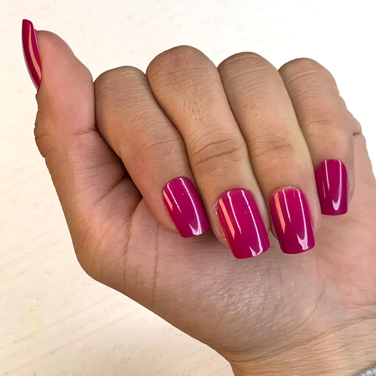 GLOSSY MAGENTA Press-On Nails by Lavaa Beauty | Medium Square | Magenta Purple Pink Glossy Nails