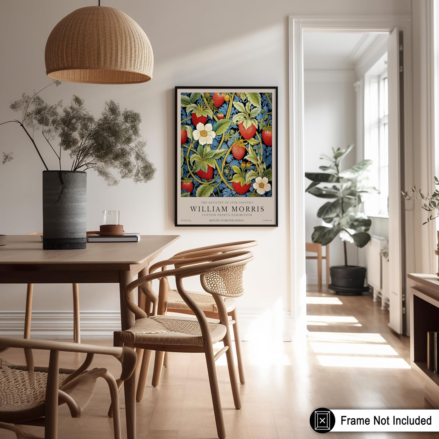 Poster Master Owl Print - William Morris Poster - Flower & Animal Illustration - Botanical Exhibition Wall Design - Floral Bird Artwork - Aesthetic Office or Bedroom Decor - 8x10 UNFRAMED Wall Art