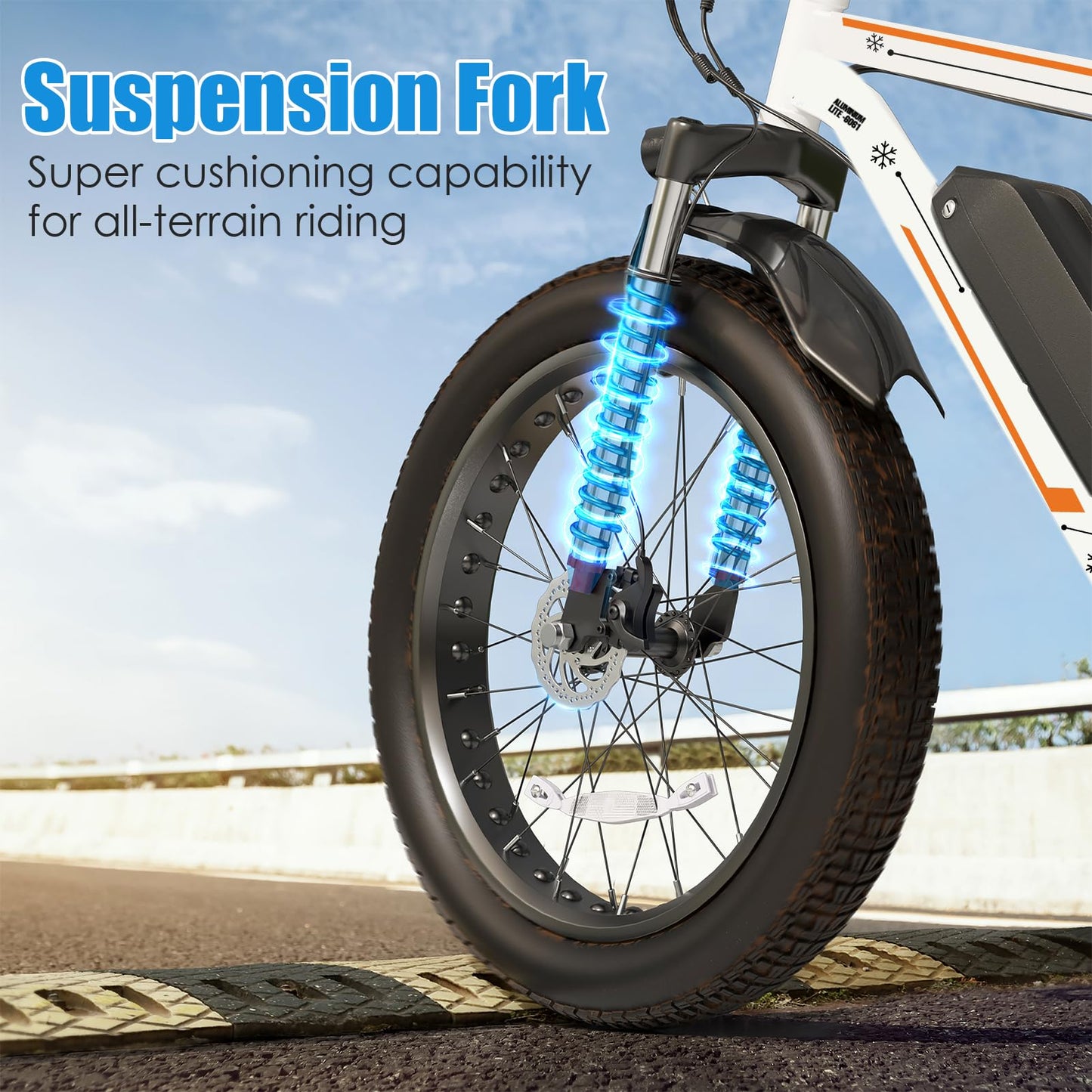 GOCIO 26" Fat Tire Electric Bike for Adults - 48V 750W Powerful Motor, 40 Miles Range, Dual Suspension, All-Terrain E-Bike