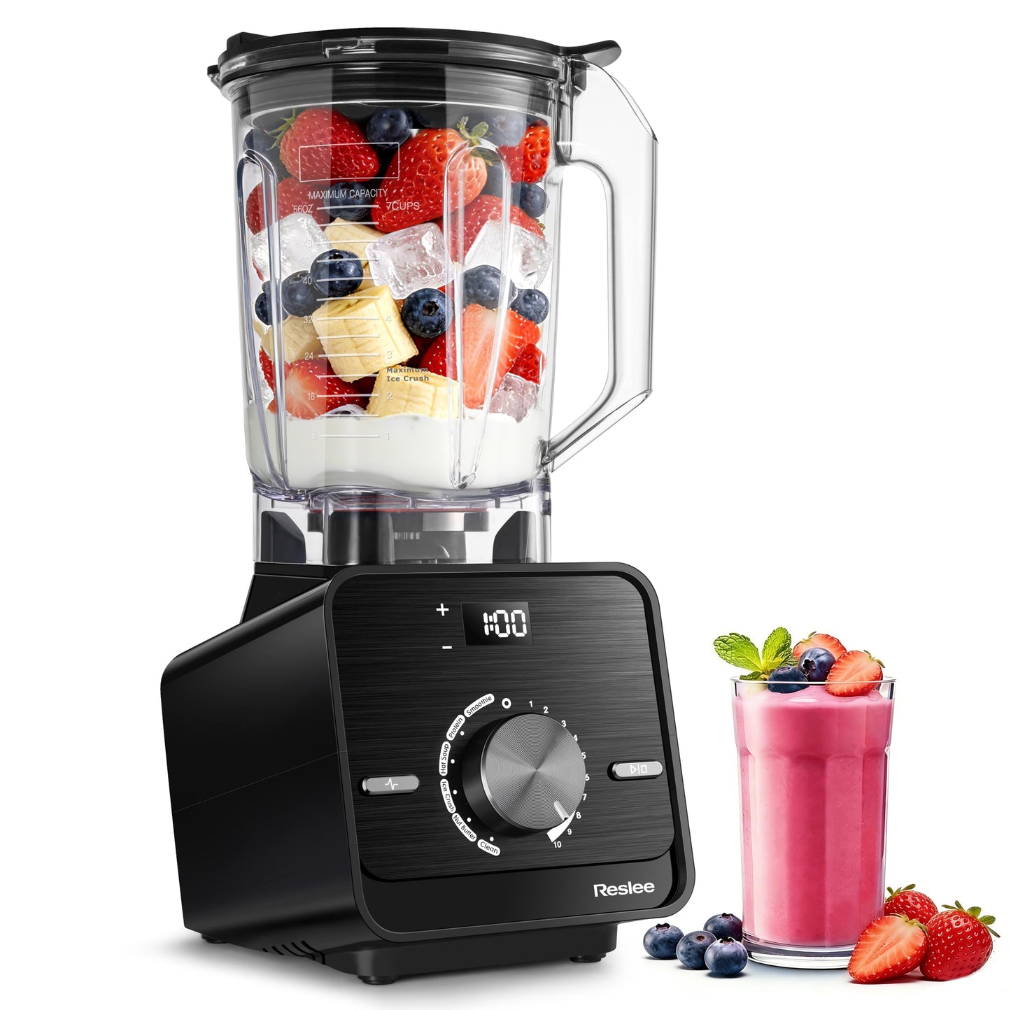 Professional High Power Blender, 3.5HP Motor 30000 RPM, Heavy Duty Countertop Blender for Frozen Fruit & Ice, Hot Soup & Nut Milk, Smoothie Maker, 56oz Eastman Tritan Jar, 10 Speeds & 6 Presets.