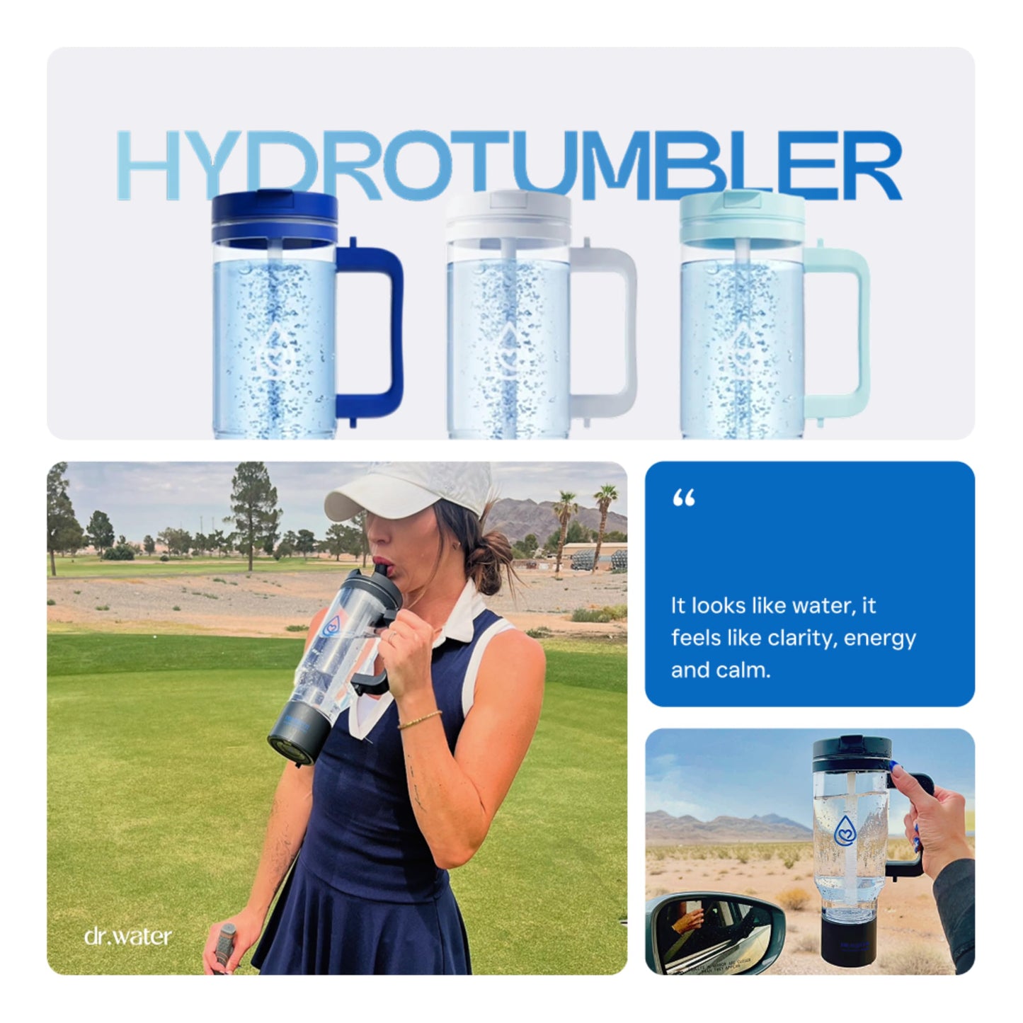 Hydrogen Water Bottle 32 Oz – Portable BPA Free Generator Tumbler with SPE/PEM Technology | Large Hydrogen Flask for Daily Hydration & Energy | H2 Infused Drinking Bottle Green by Dr Water