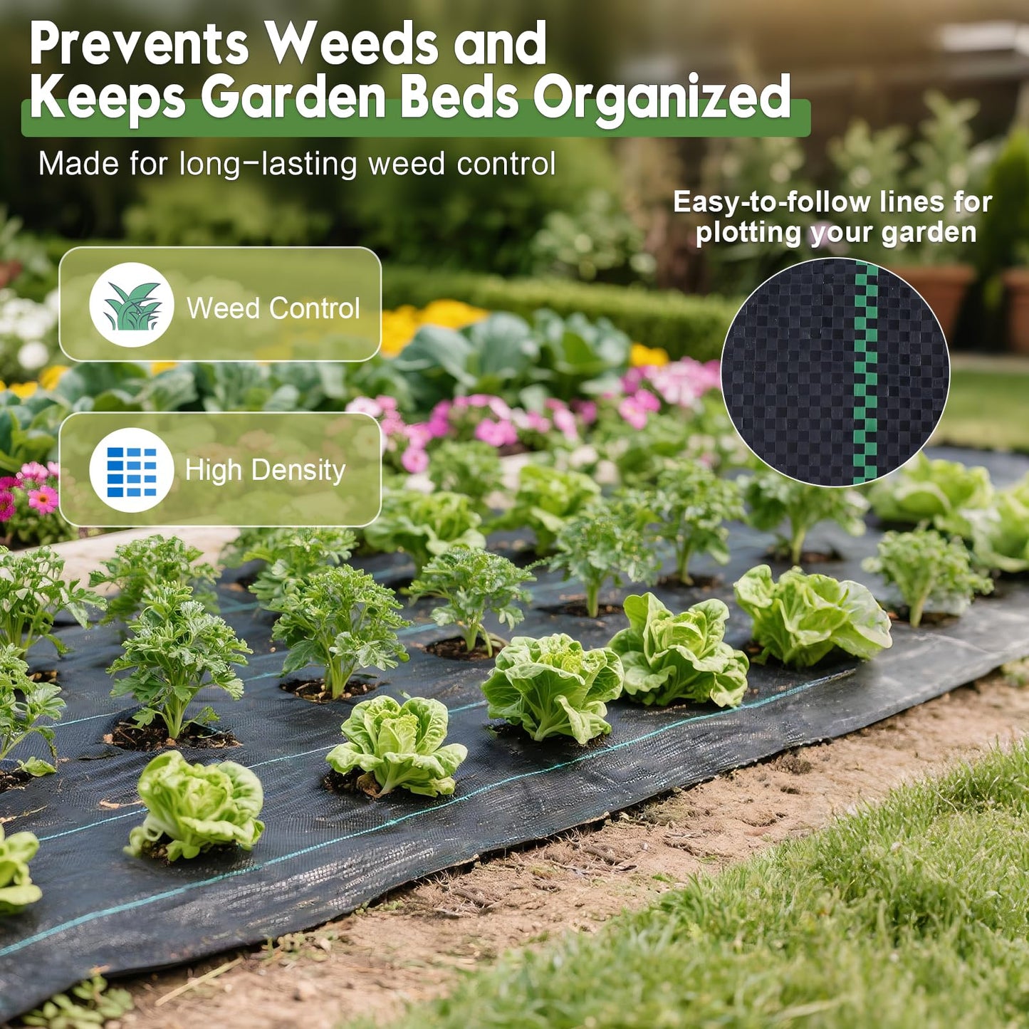 4FTx100FT Weed Barrier Fabric Heavy Duty, Gardening Landscape Fabric Cover Mat, Durable Weed Control Fabric for Garden Bed Cover, Landscaping, Commercial Driveway, Underlayment Use (4x100FT-3.2OZ)