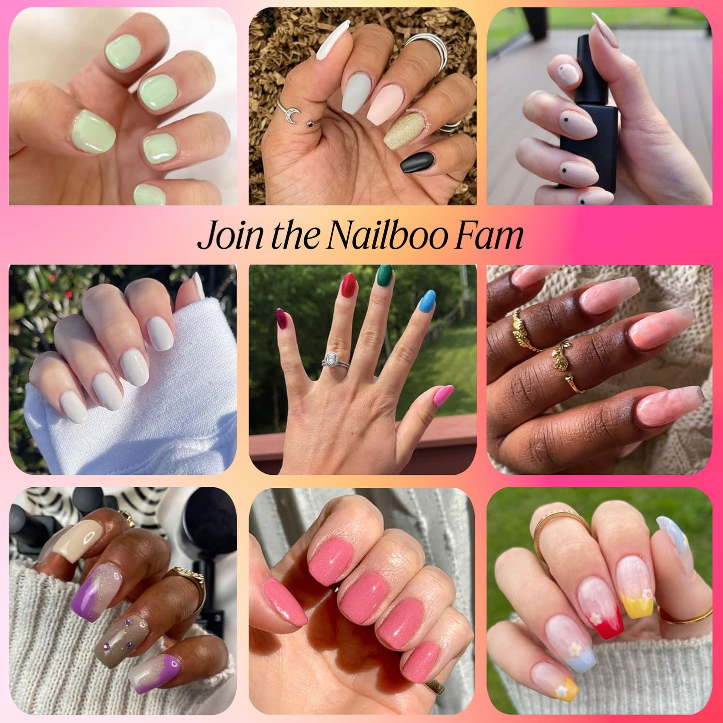 Nailboo Press On Nails, Salon-Quality Reusable Fake Nails for Fast DIY Manicure with Strong Hold Nail Glue for Press Ons, Nail File, & Alcohol Prep Pads, Wine Time