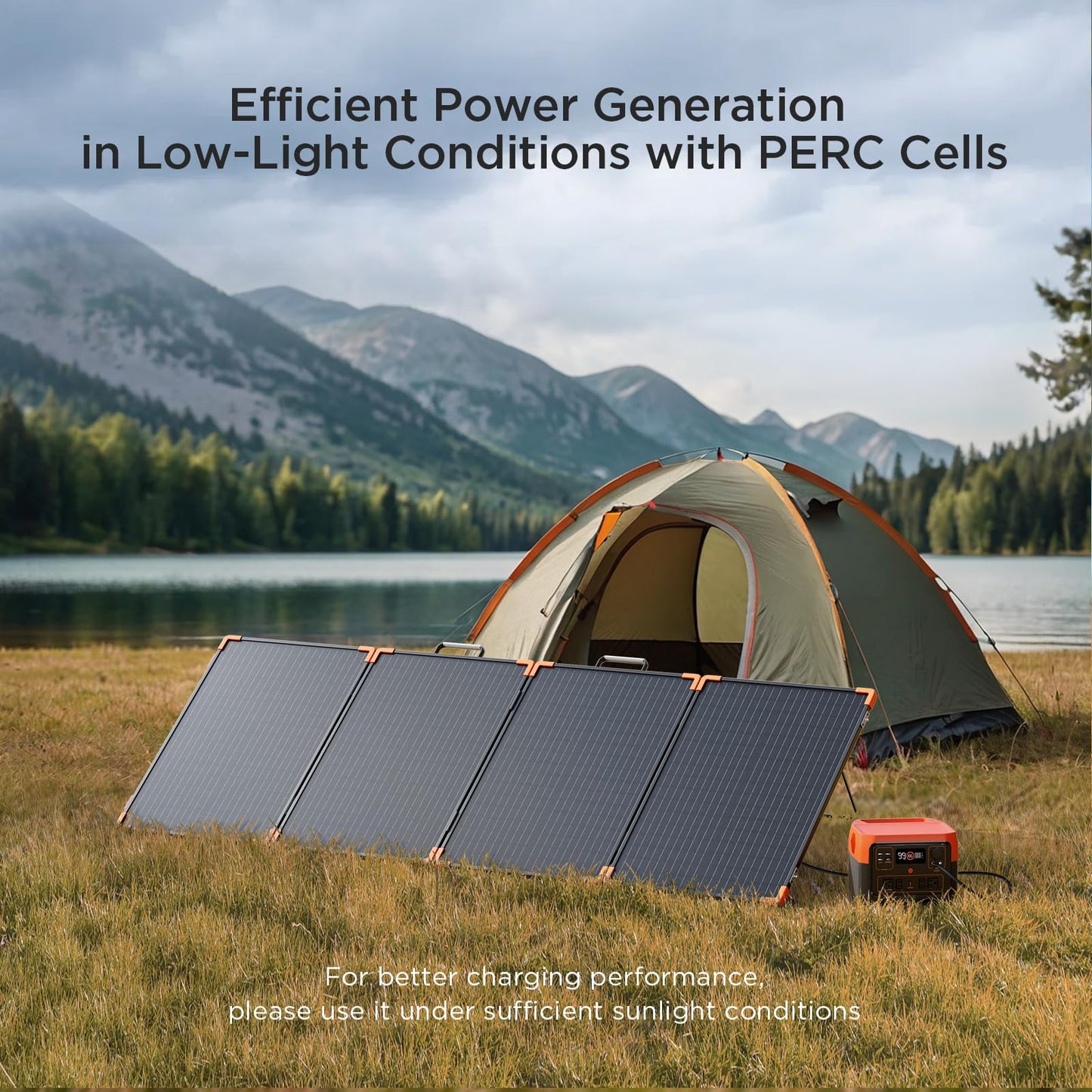 ZOUPW 200W Portable Solar Panel (Tempered Glass),Heavy-Duty Foldable Mono Solar Charger for Jackery Explorer 1000 v2/EcoFlow Delta 2/Bluetti,IP67 Waterproof Off-Grid Power for RV Camping Home Backup