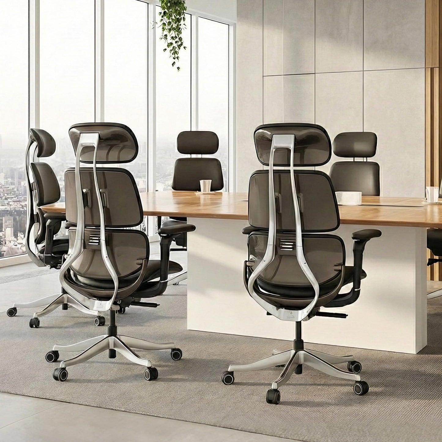 EUREKA ERGONOMIC Executive Office Chair, High Back Office Chair with Lumbar Support, Silicone Leather Executive Desk Chair Comfy Computer Chair with Headrest for Home Office, Black