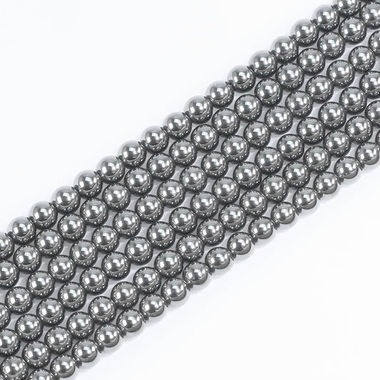 10mm Natural Gemstone Round Hematite Loose Beads for Jewelry Making Bracelets Necklace Earrings Art Craft (35-38 pcs/Strand)