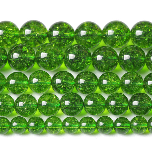 8MM 45PCS Green Peridot Crystal Stone Beads for Jewelry Making DIY Bracelet