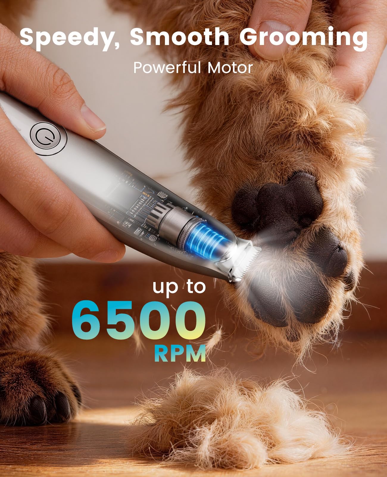 oneisall Dog Grooming Vacuum Purple and 2-Speed Dog Paw Trimmer Silver