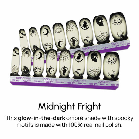 Color Street - Midnight Fright Nail Polish Strips - Real Nail Polish Stickers for Costume, Cosplay, Party & Festival Looks - 16 Double-Ended Strips