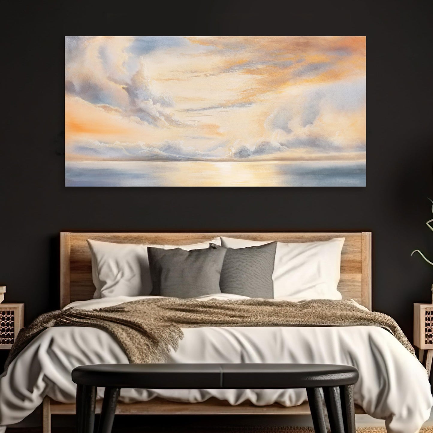 Glvzygy Abstract Wall Art Nature Scenery Wall Decor Sky Clouds Sunset Prints Canvas Painting Wall Decor Artwork for Home Room Bathroom Living and Office Home Decor Wall 40"x20"