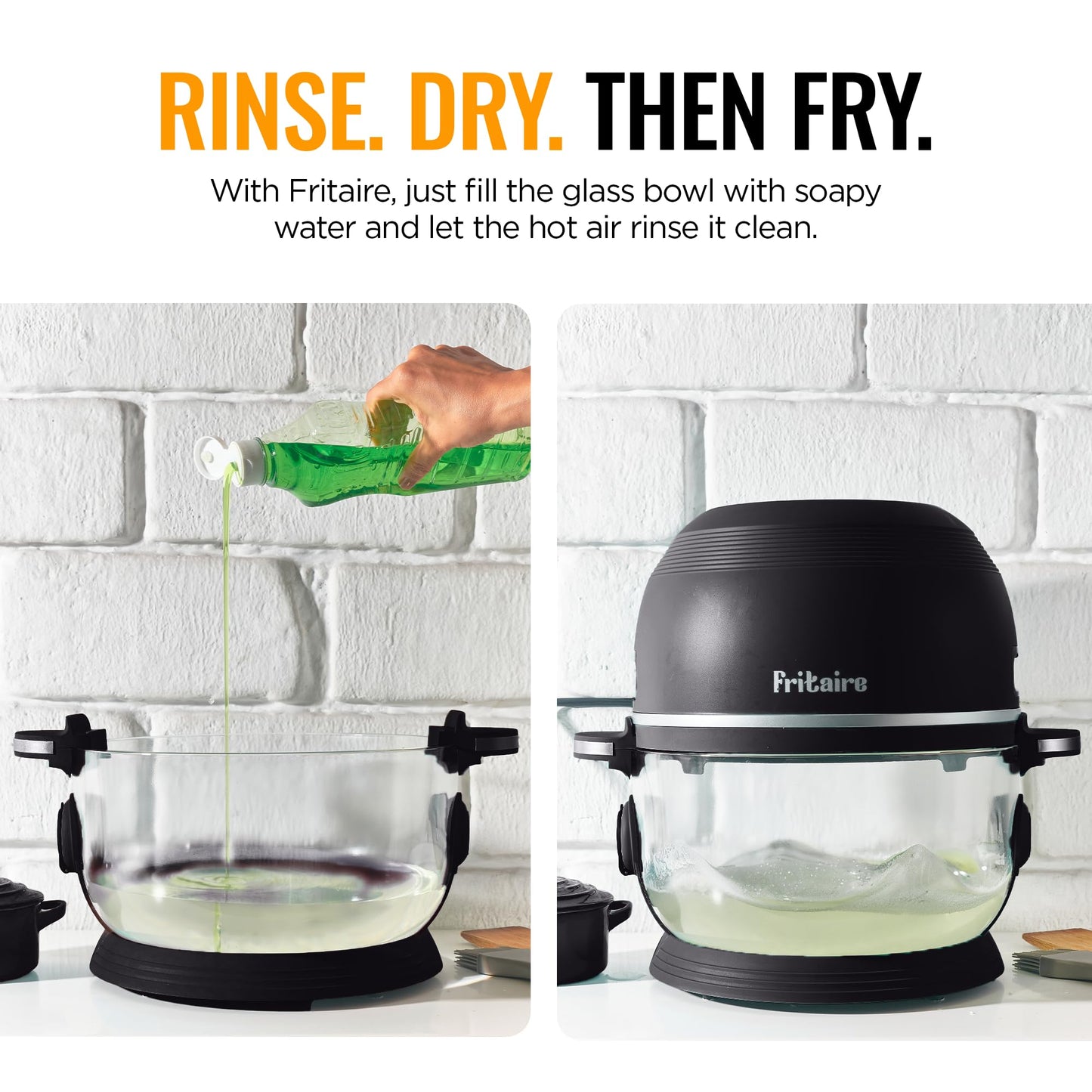 Non Toxic Air Fryer™ Pro | 9-in-1 Glass Air Fryer | Self-Cleaning | 5 Quart | Rotisserie and Tumbler | 400F Vortex For Even Cooking, BPA-Free Teflon Free, Recrisp, Roast, Bake, Black