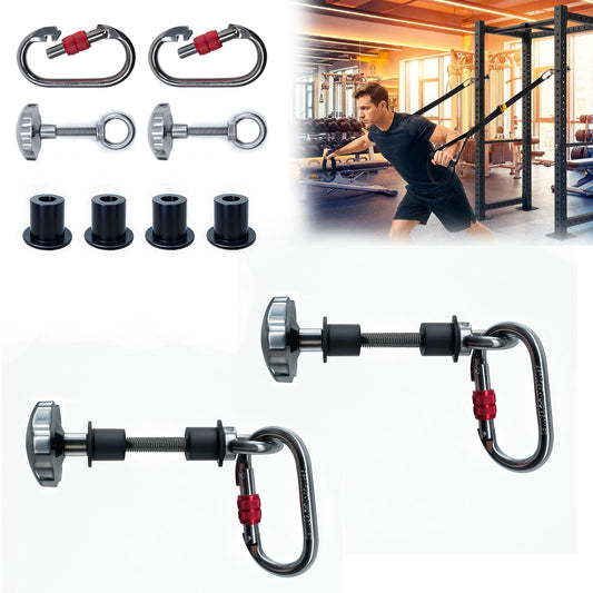 GUEMORVE Stainless Steel Power Rack Attachments (2PCS), Universal Fit 2x2 & 3x3 Frames with 1/2" & 1" Holes, Stable Squat Rack Accessories for Strength Training (Stainless Steel Finish)