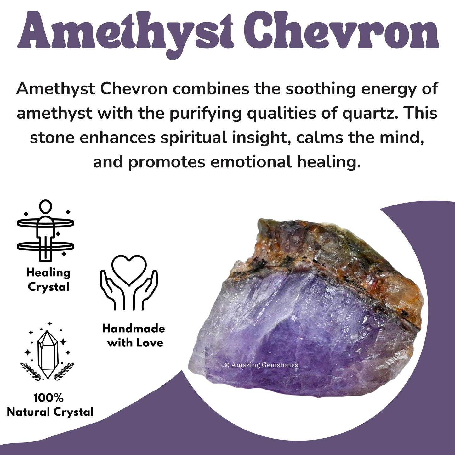 Amazing Gemstone Amethyst Chevron Raw Crystals and Healing Stones, Natural Rocks for Tumbling - DIY Raw Stones and Crystals, 2 Pieces