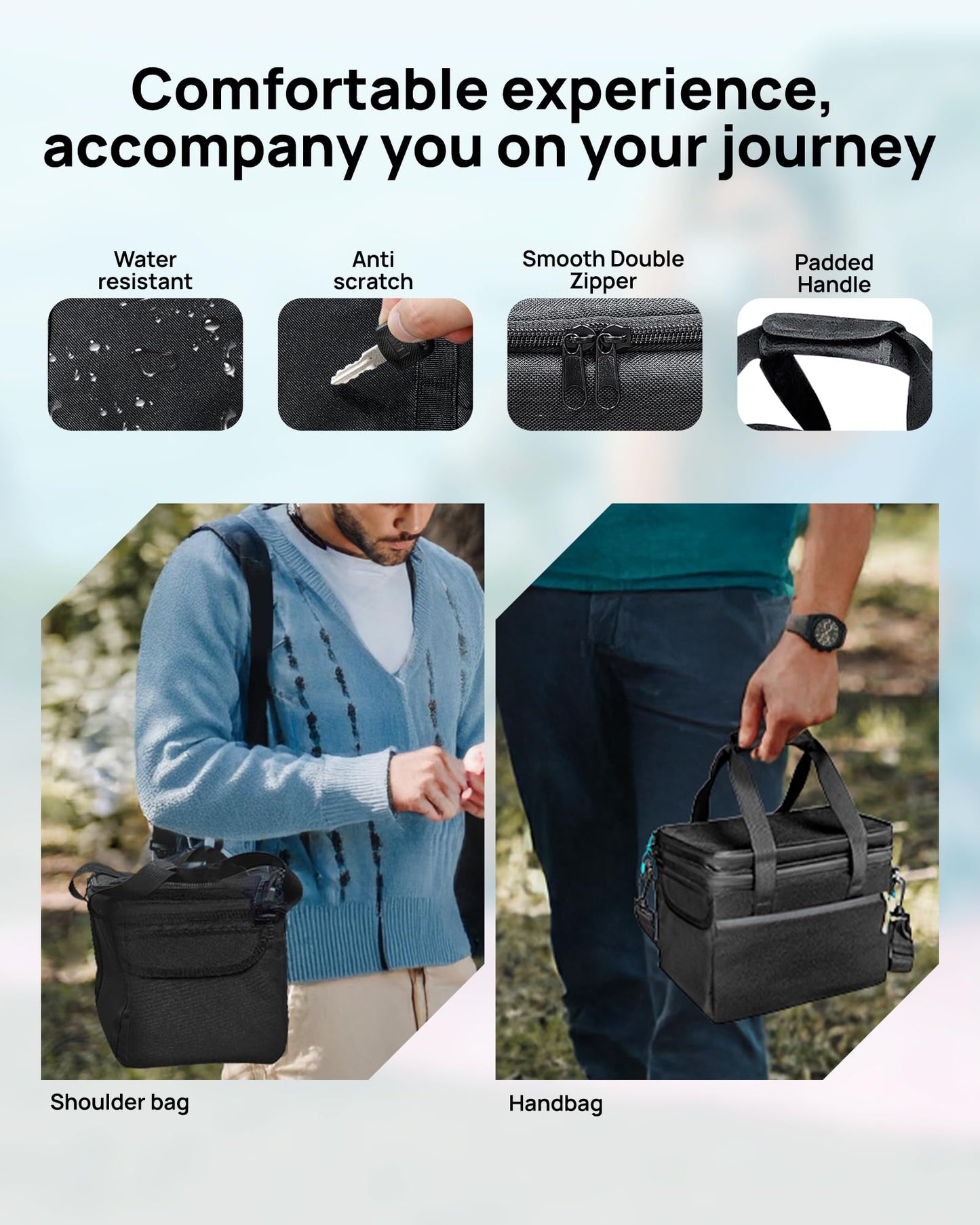Portable Power Station 192Wh(60,000mAh) with Bag, 300W (600W surge) Power Bank LiFePO4 Battery Backup, Compact Solar Generator 8-Port Design w/2 AC Outlets for Home,RV, Hurricane, Camping,Emergency