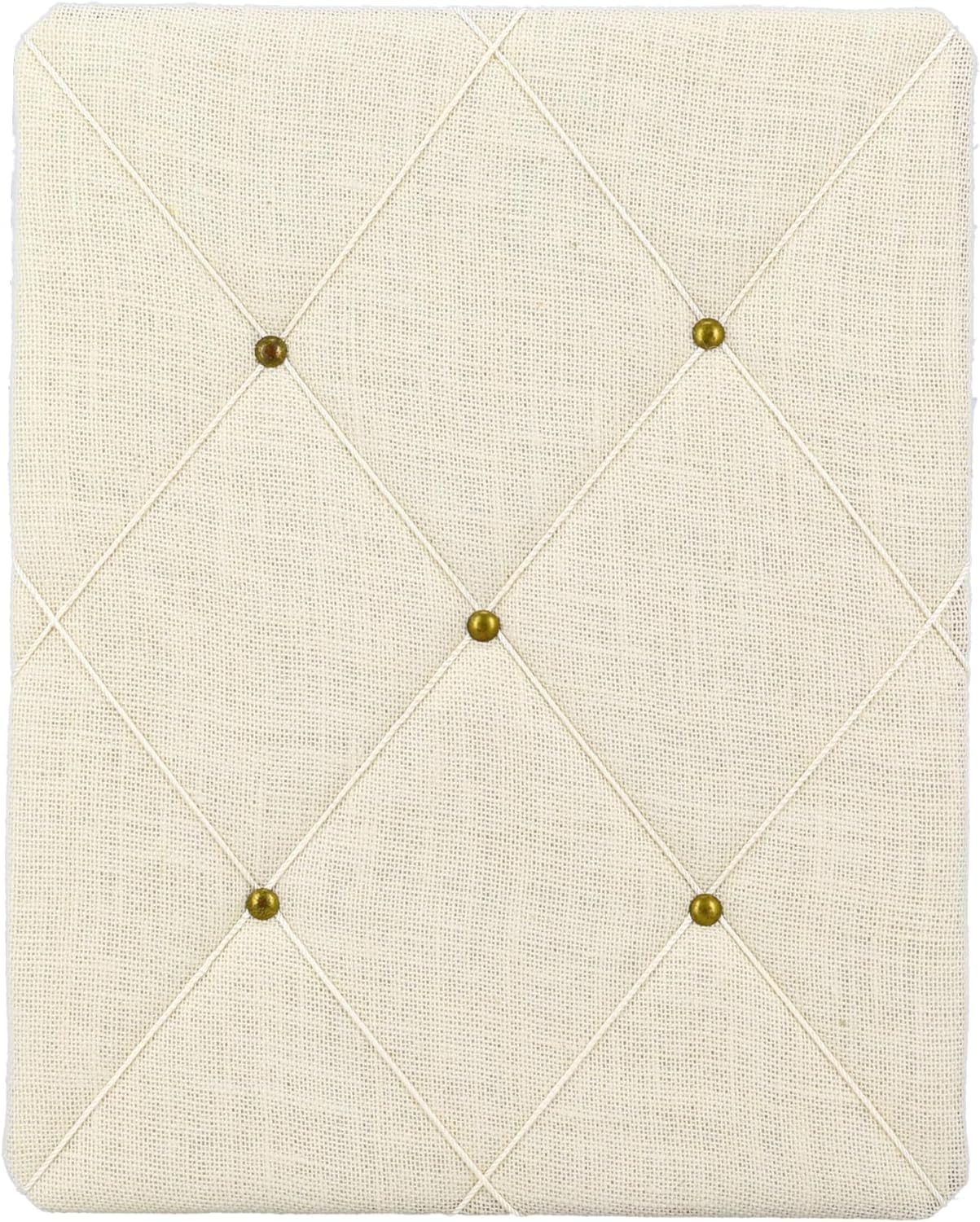 White Burlap Covered with Criss-Cross Twine Bulletin Picture & Memo Board, 11.75 x 15.75