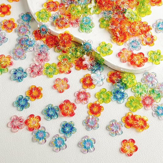 150Pcs Flower Nail Art Charms Colorful 3D Flowers Nail Rhinestones Spring Summer Floral Nail Jewelry Cute Flowers Nail Design Rhinestone Colorful Floral Nail Gems for Women Daily DIY Manicure Decor