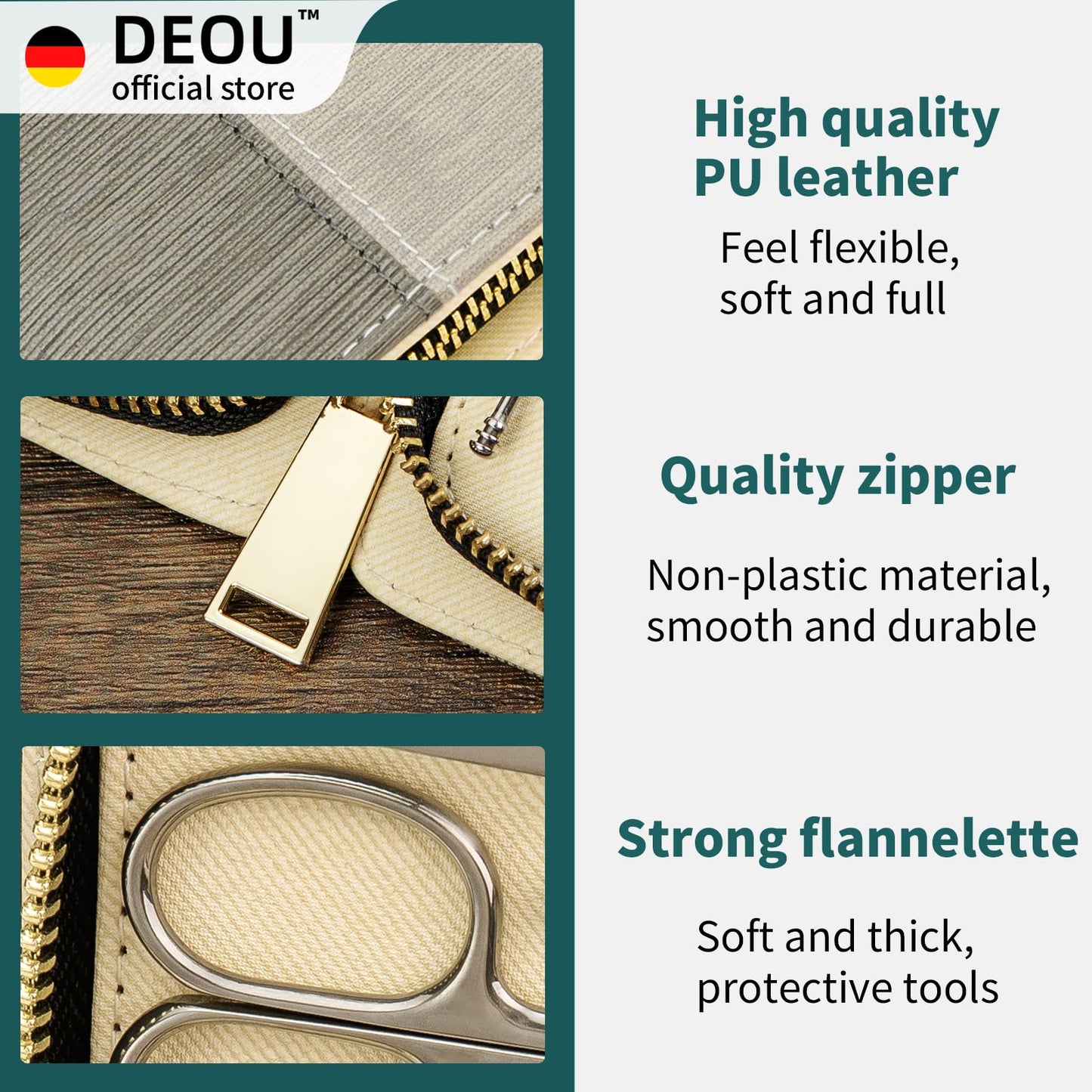 DEOU Manicure Sets Nail Clippers Stainless Steel Manicure and Pedicure kit Girls Professional Nail Files and Men's Grooming Scissors Tools for Home Personal Care or Gifts (Gray upgraded version)