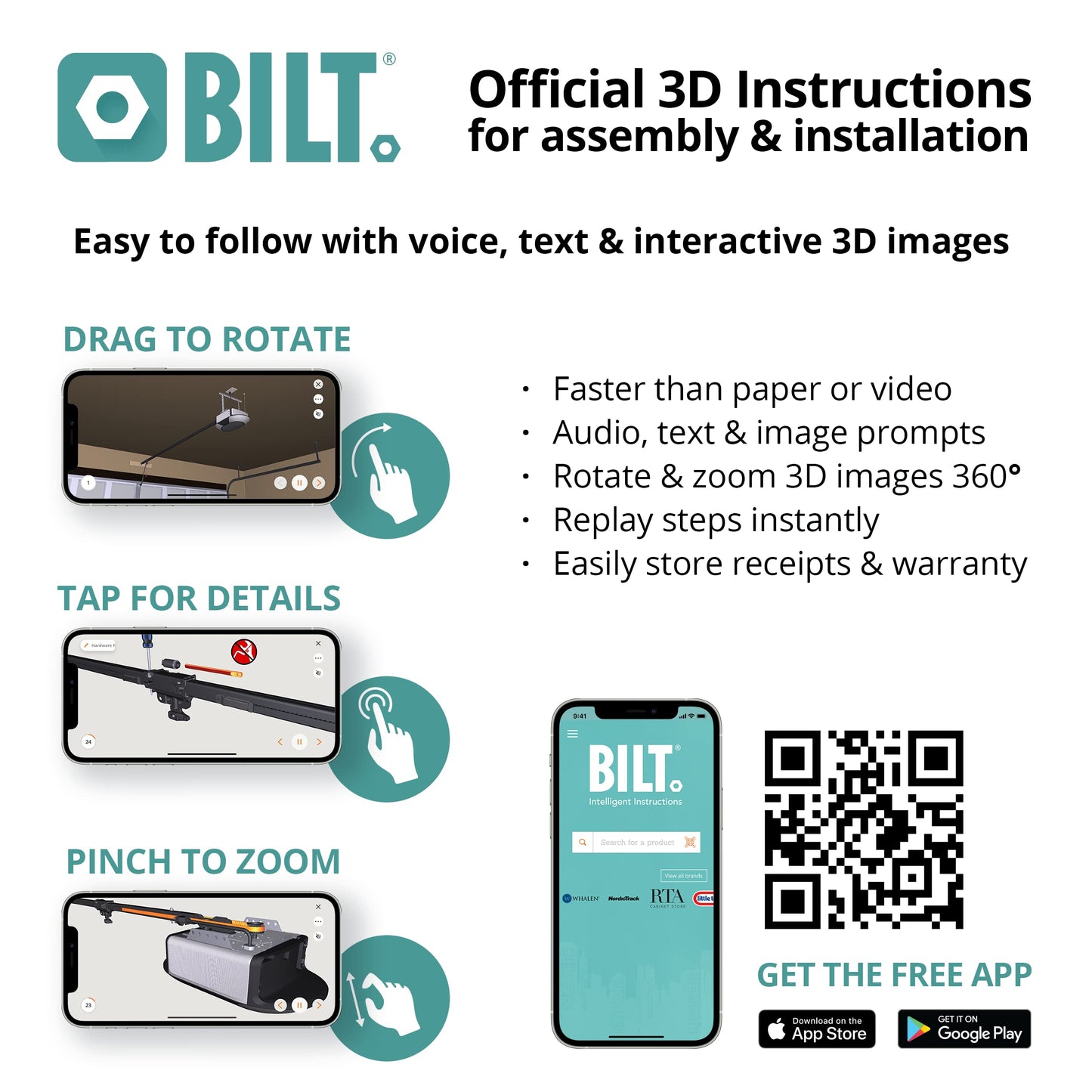 Chamberlain B6713T Smart Advanced Corner LED Lighting-myQ Smartphone Controlled-Ultra Quiet, Strong Belt Drive & MAX Lifting Power, Blue Garage Door Opener
