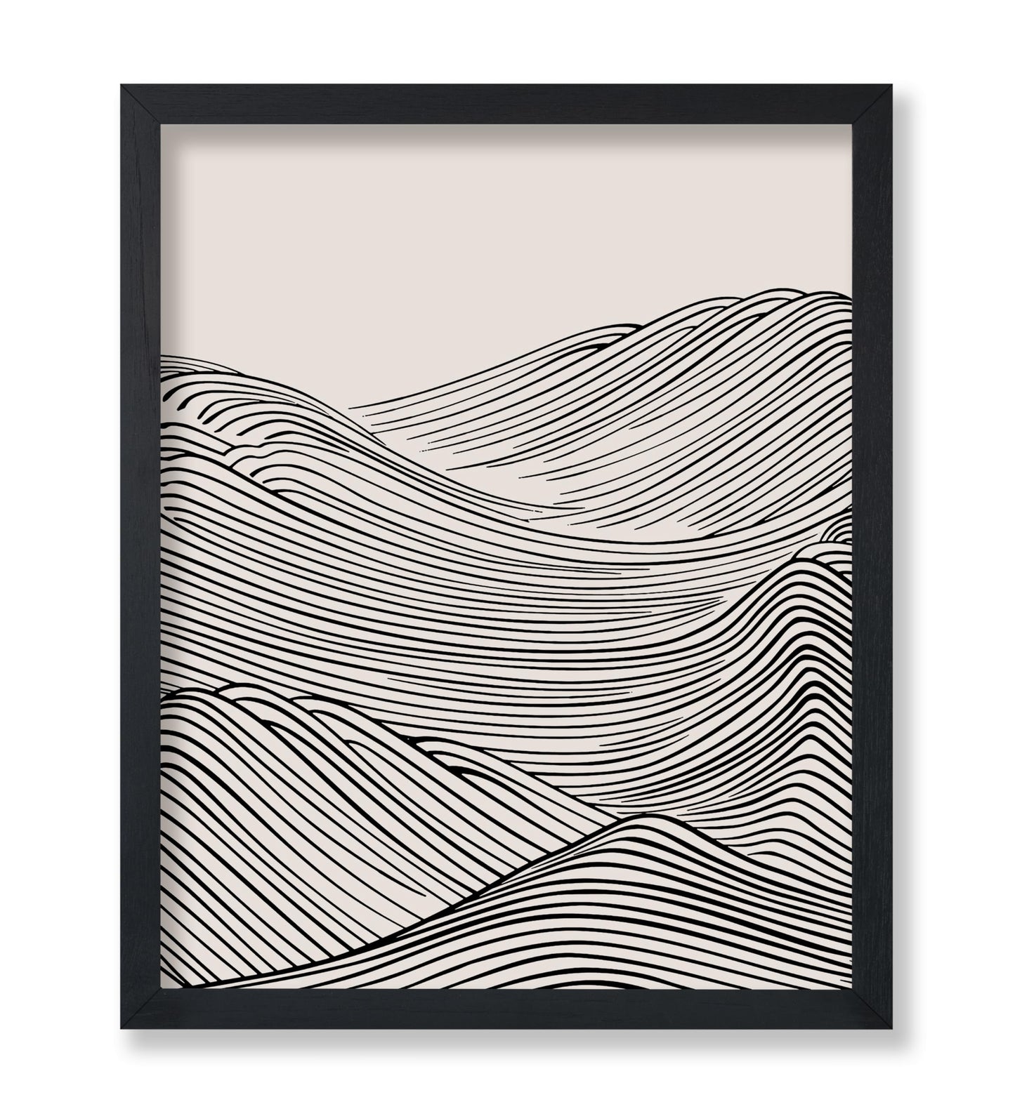 Poster Master Mountain Shapes Poster - Fine Lines Print - Abstract Drawing & Mid Century Modern Art - Minimal Line & Illustration Art - Living Room Decor - 8x10 UNFRAMED Wall Art