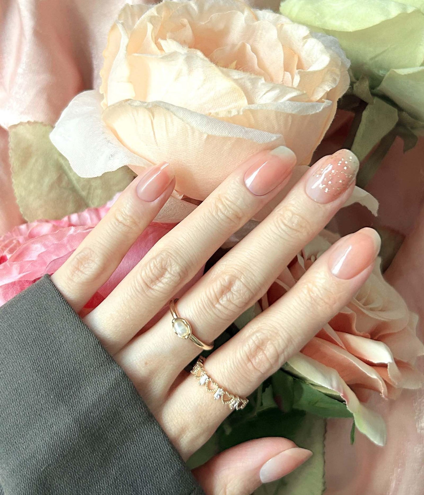 ruyeefam Nail Polish Strips (No UV Lamp Needed) - 22 Pcs Salon Quality Gel Nail Stickers - Long Lasting Wraps (Citrus Mint)