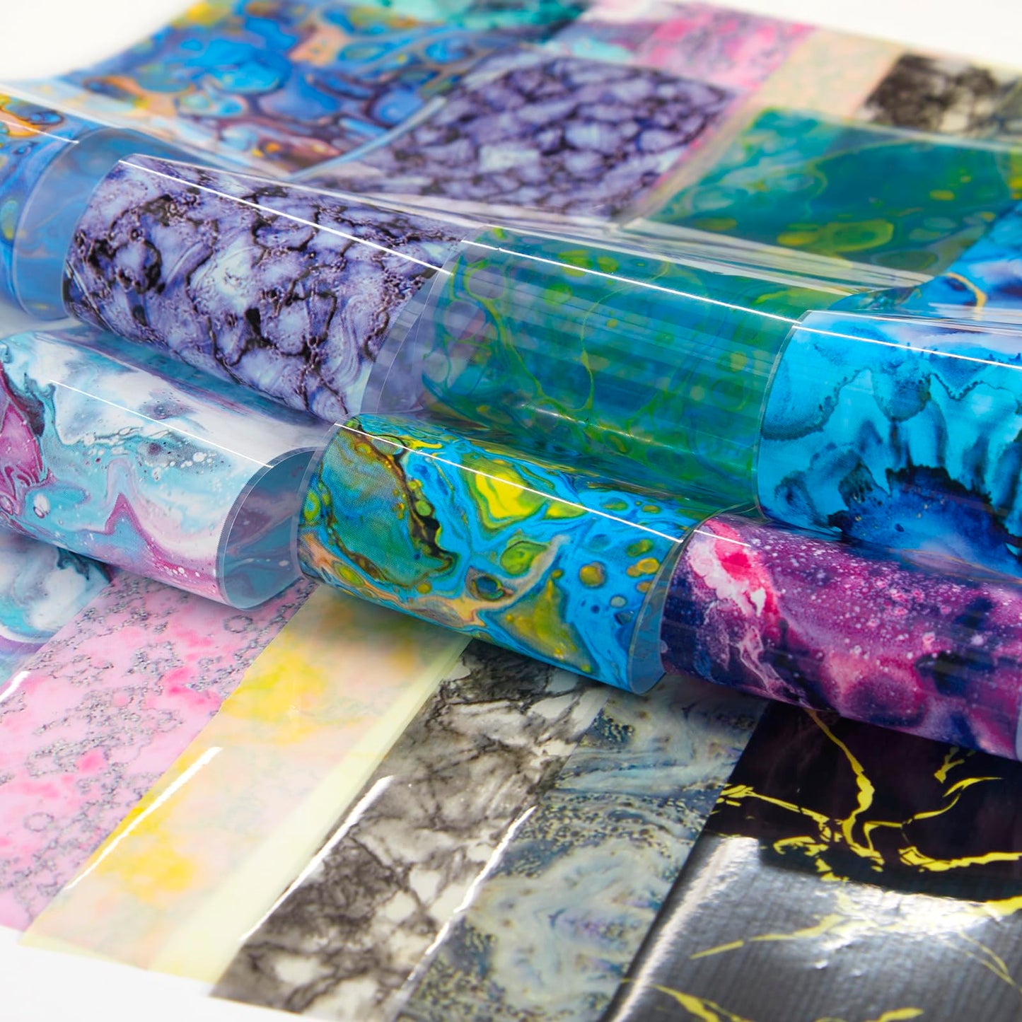 JERCLITY 300 Sheets Nail Foil Transfer Stickers Set Nail Foils Transfer Art Marbling Flower Butterfly Lace Aurora Iridescence Design for Women Girls Decoration