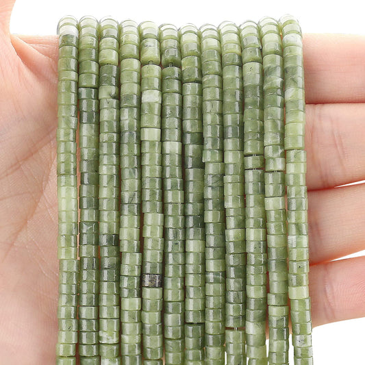 150PCs Natural African Transvaal Jade Spacer Beads, Loose Semi Precious Flat Round Gemstone Heishi Disc Stone Beads for Beading Jewelry Making 4mm*2mm 38cm